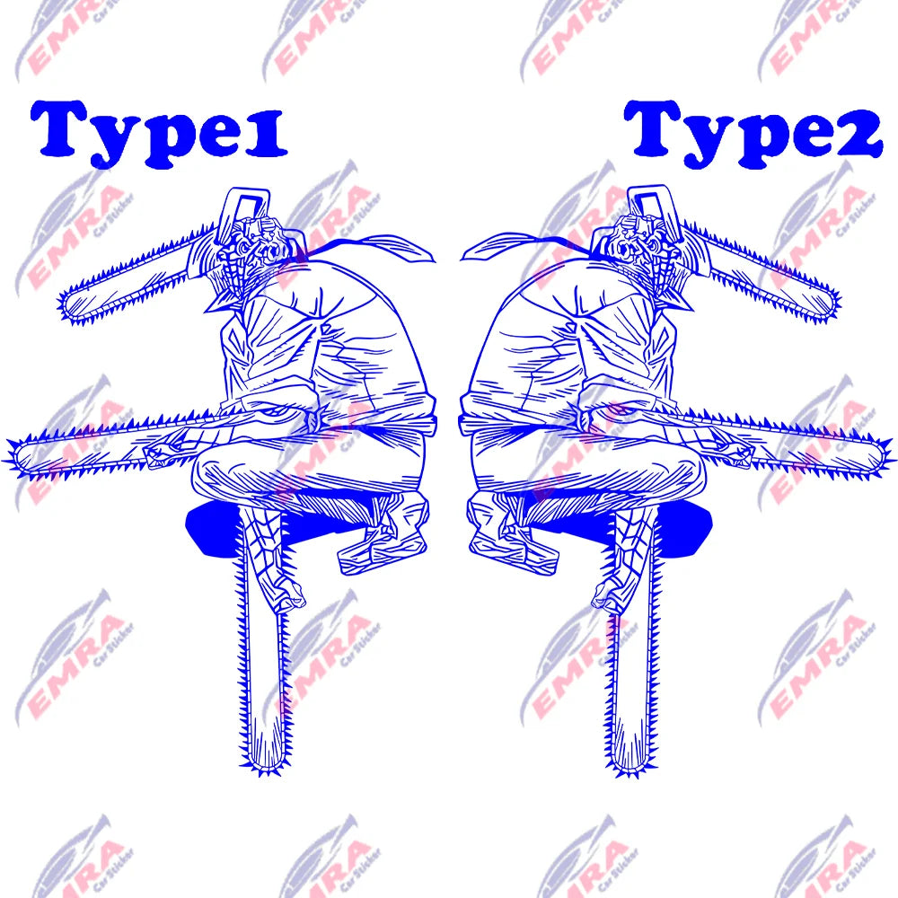 1PCS Chainsaw Man Stickers Anime Car Stickers For Door Hood Decoration External Accessories Die Cutting Waterproof Vinyl Decals (ONLINE ORDER ONLY)