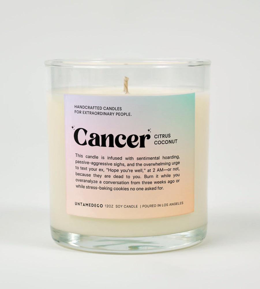 Cancer Astrology Glass Candle (ONLINE ORDER ONLY)