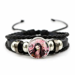 Demon Slayer Bracelet: Tanjiro & Nezuko Leather Charm (ONLINE ORDER ONLY)