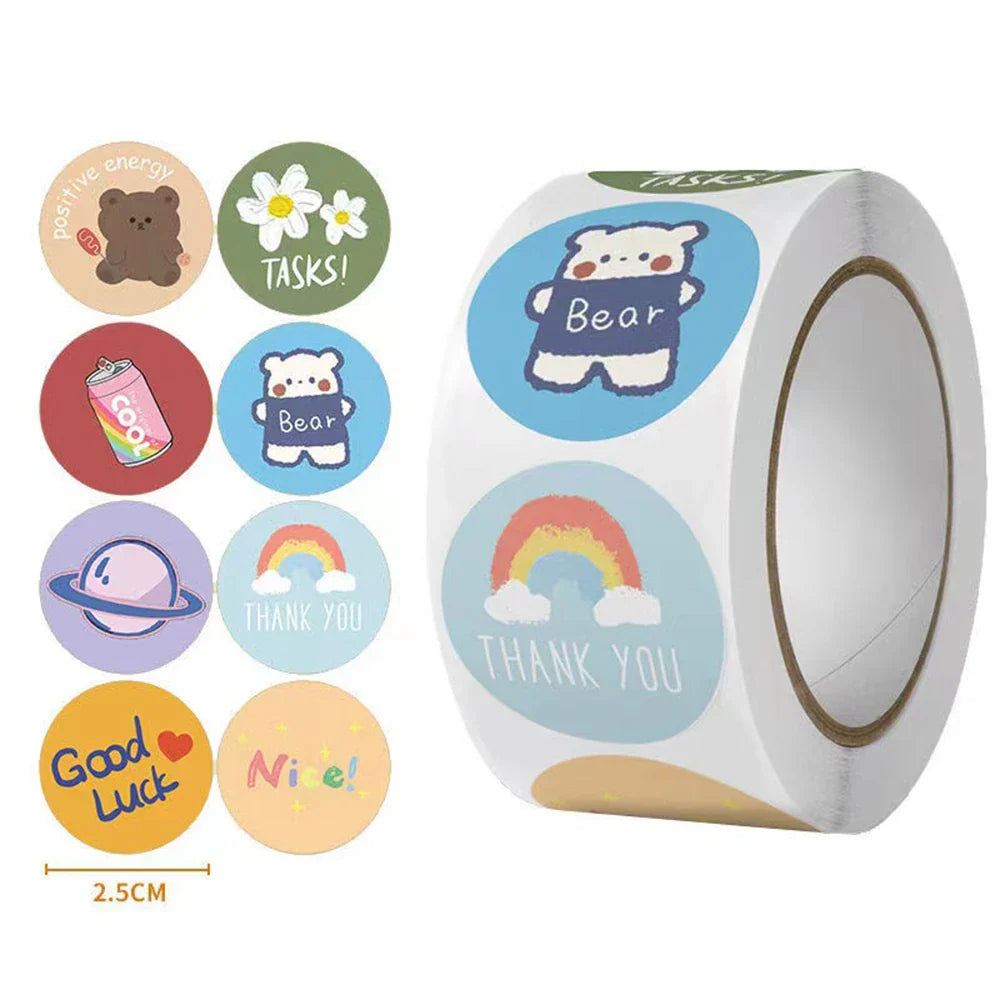 500pcs/roll Reward Stickers For Kids Children Kindergarten School Encouragement Students Games Toy Animals Stationery Labels (ONLINE ORDER ONLY)