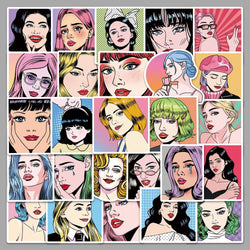 10/50Pcs Pop-Art Stickers Skateboard Guitar Suitcase Laptop Bike Phone Car Waterproof Joke Graffiti Sticker Decal Kid Toy (ONLINE ORDER ONLY)
