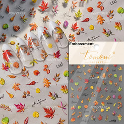 Squirrel Mushroom Apple Strawberry Cherry Pinecone Ginkgo Leaf Self Adhesive Nail Art Stickers Butterfly Flower Manicure Decals (ONLINE ORDER ONLY)