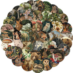 50PCS Retro Cartoon Zoo Wild Animals Stickers for Toy DIY Phone Luggage Skateboard Laptop Kawaii Decals Graffiti Sticker (ONLINE ORDER ONLY)