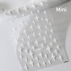 Winter Christmas Crystal Delicate Hexagon Romantic Laser Silver Chic Snowflakes Self Adhesive Nail Art Sticker 5D Manicure Decal (ONLINE ORDER ONLY)