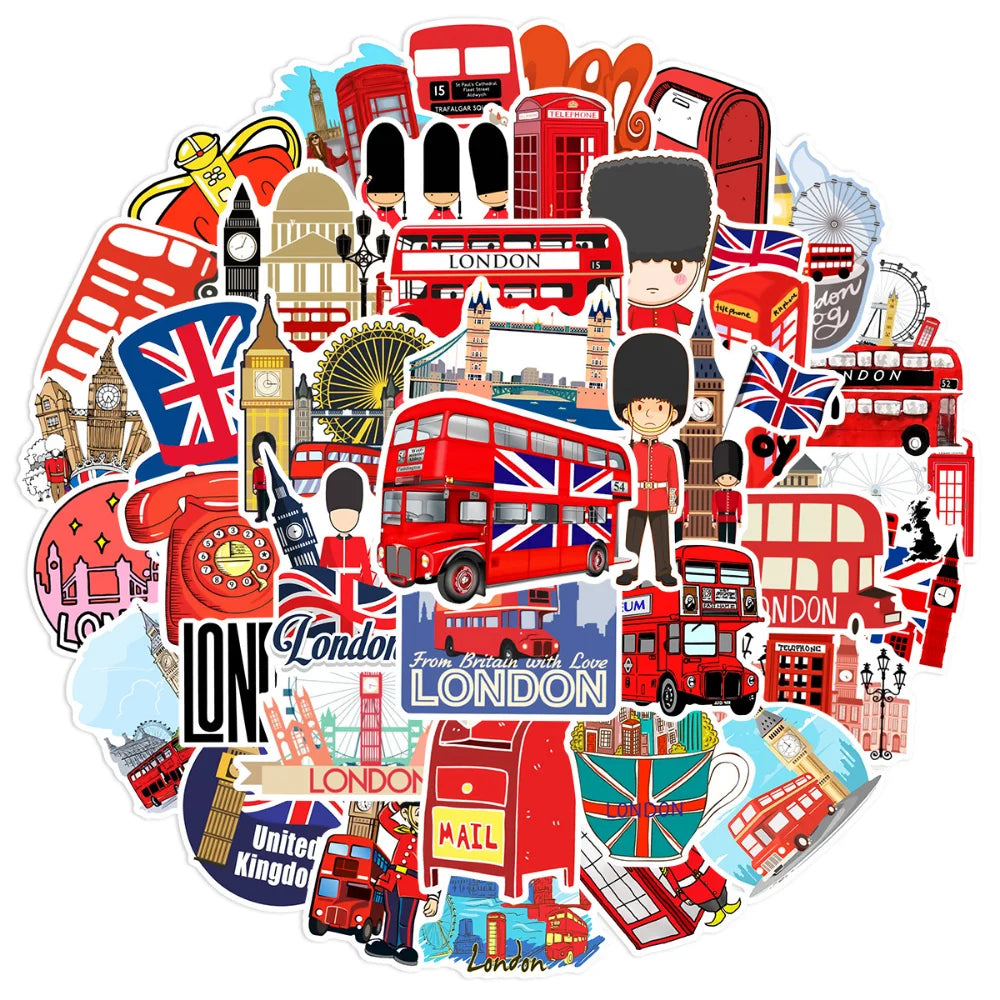 London Bus PVC Stickers Set - Decorative Scrapbooking Stationery (ONLINE ORDER ONLY)