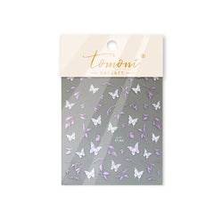 Hot Stamping Purple Line Love Heart Lace Bowknot Chain Branches Star Flower Leaf Butterfly Plant Flower Nail Art Stickers Decals (Online Order Only)