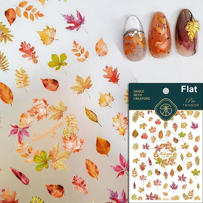 Charming Sunflower Rabbit Pumpkin Squirrel Pinecone Deciduous Produce Good Harvests Cookie Nail Art Sticker Decoration Decals (ONLINE ORDER ONLY)