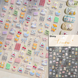 Soda Fruit Beverage Bottle Bear Watermelon Popsicle Dessert Ice Cream Cat Cherry Strawberry Bow Summer Nail Art Stickers Decals (ONLINE ORDER ONLY)