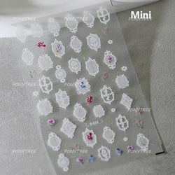 Geometric White Black Red Romantic French Arc Illusion Curve Embossed Relief Self Adhesive Nail Art Stickers 3D Manicure Decals (ONLINE ORDER ONLY)