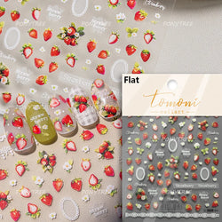 Pink Juicy Strawberry Fruit Cutting Line Ribbon Bowknot Star Happy Sweet Lovely Fruits Delicate Nail Art Stickers Manicure Decal (ONLINE ORDER ONLY)