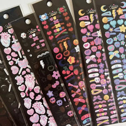 Korean Ins Dark Skull Love Key Chain Sticker Scrapbooking Photo Frame Handmade Stationery Decorative Kawaii Stickers Art Supply (ONLINE ORDER ONLY)