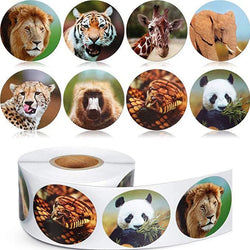 500pcs zoo Animals cartoon Stickers for kids classic toys sticker school teacher reward sticker 8 designs pattern tiger (Online Order Only)