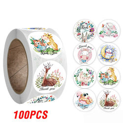 100-500pcs Round Cartoon Animal stickers for kids Teacher Reward Encourage Sticker Office Stationery for children 1inch (ONLINE ORDER ONLY)