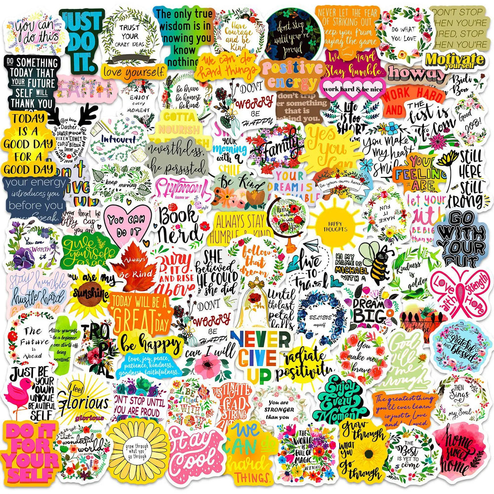 50/100PCS Motivational Phrases Hope Sticker Inspirational Life Quotes DIY Laptop Study Room Scrapbooking Graffiti Decal Stickers (ONLINE ORDER ONLY)