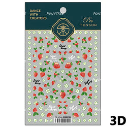 Strawberry Retro Lace Border  Flower Lovely Fruit Pearl Pendant Leaves Self Adhesive Nail Art Stickers Manicure Decal Wholesale (Online Order Only)