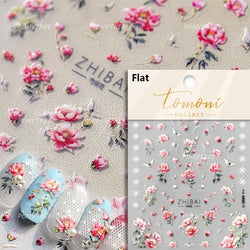Pink Hot Stamping Flower Charm Peach Blossom Canglan Clover Daisy Pearl Self Adhesive Nail Art Decoration Sticker Manicure Decal (ONLINE ORDER ONLY)
