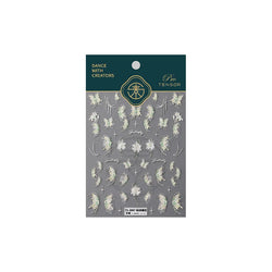 Green Blue Glass Butterfly Lily Flowers Star Line Water Droplet Charming Shiny Self Adhesive Nail Art Stickers Manicure Decals (ONLINE ORDER ONLY)