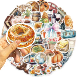 10/30/50PCS Cute Bread Life PVC Sticker Aesthetic Children's Decoration Scrapbooking Korean Stationery School Supplies for Kids (ONLINE ORDER ONLY)