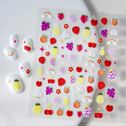 1Pc Summer Nail Art Sticker Lemon Nail Decal Nail Art Supplies Cute Fruit Strawberry Cherry Watermelon Avocado Lemon Nail Design (ONLINE ORDER ONLY)