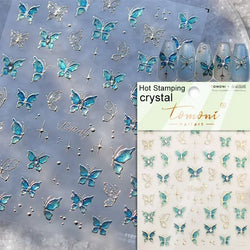 Delicate Tender Purple Butterfly Seal Pattern Insect Shiny Golden Stroke Nail Art Decoration Sticker Dressy Laser Manicure Decal (ONLINE ORDER ONLY)