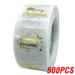 Rose Gold Merry Christmas Stickers Scrapbook 1inch 100-500pcs Sealing Label Stickers For Party DIY Packaging Stationery Stickers (ONLINE ORDER ONLY)