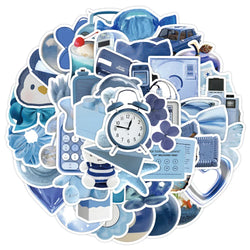 Blue Cartoon Graffiti Stickers Pack - Laptop, Notebook, Suitcase, Wall Decor (ONLINE ORDER ONLY)