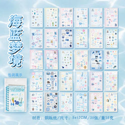 30sheets/piece Korean Ins Cute Collage Material Decorative Sticker Book Laptop Kpop Scrapbook Journal Kawaii Stickers Kids Gift (ONLINE ORDER ONLY)