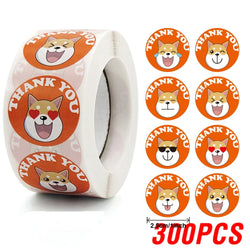 100-500pcs Thank You Cats Stickers For Kids Reward Stickers Thanksgiving Labels Toys 6 Beautiful Designs Stationery stickers (ONLINE ORDER ONLY)