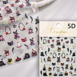 Cat Eye Halloween Terror Spider Cross Rose Love Heart Flower Snake Web Candy Bunny Thrilling Nail Art Stickers Manicure Decals (Online Order Only)