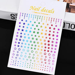 Gold Silver Wing Nail Art Stickers 3D Metal Chain Heart Love Sun Moon Star Gel Polish Adhesive Manicure Slider Decor Accessories (ONLINE ORDER ONLY)