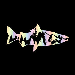 Fishing Mountain For Car Sticker Computer Laptop Stickers Exterior Accessories Decorations Window Die Cutting PVC Vinyl Decals (ONLINE ORDER ONLY)