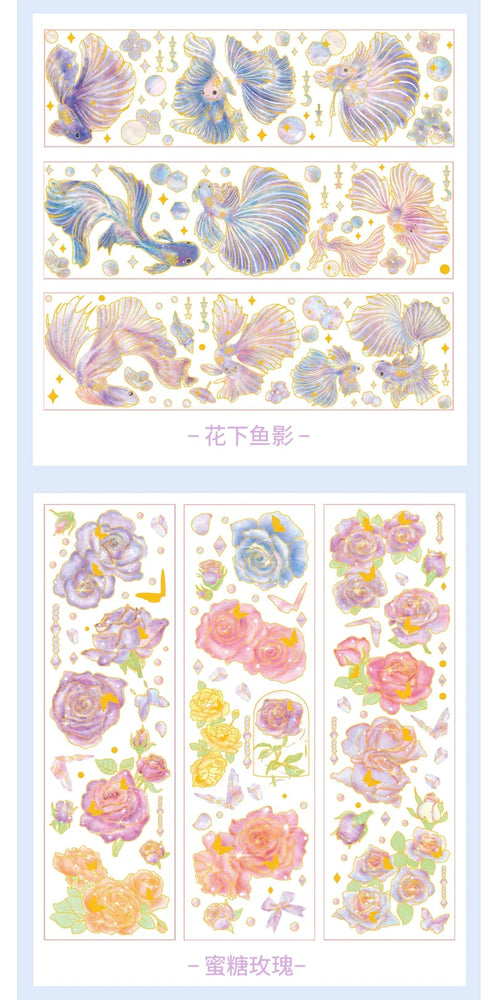 3Pcs Jellyfish Rose Butterfly Laser Sticker DIY Scrapbooking Happy Planning Photo Album Deco Stickers Art Kawaii Stationery (ONLINE ORDER ONLY)