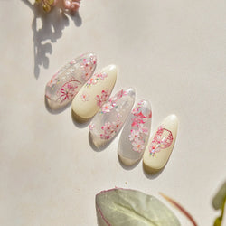 Pink Peach Blossom Flower White Pear Romantic Archaistic Swallow Window Adhesive Nail Art Stickers Rhinestone Manicure Decals (ONLINE ORDER ONLY)