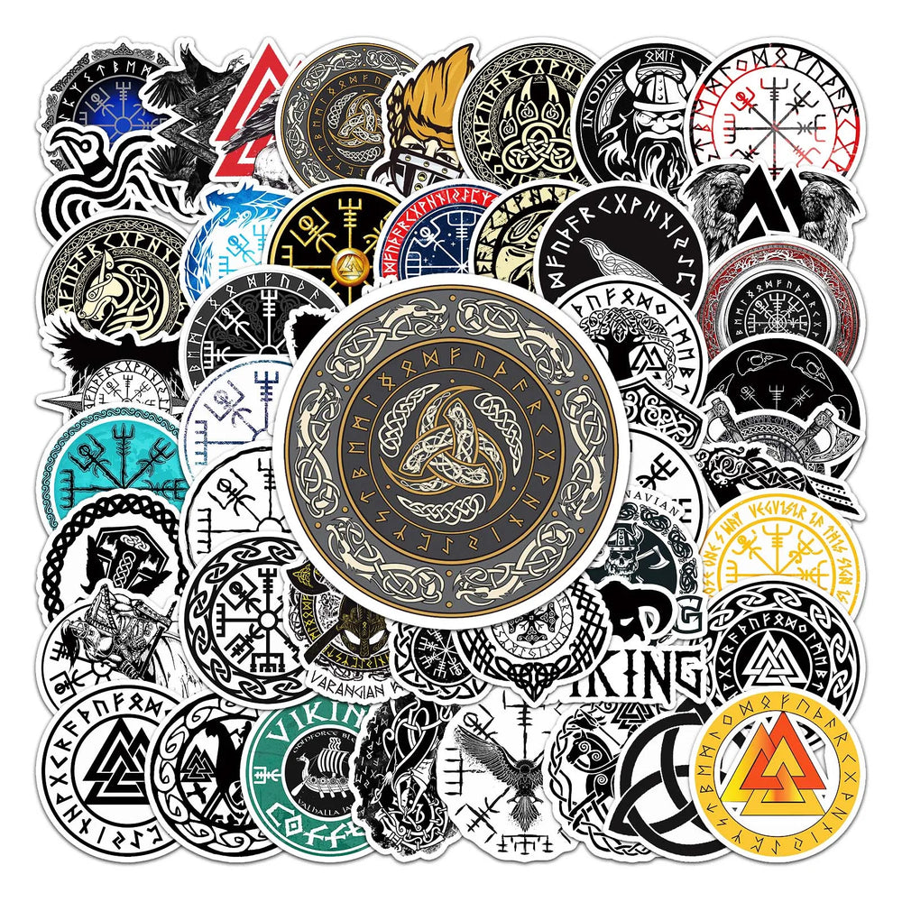 50Pcs Viking Cartoon Waterproof Vinyl Stickers for Skateboard Snowboard (ONLINE ORDER ONLY)