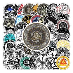 50Pcs Viking Cartoon Waterproof Vinyl Stickers for Skateboard Snowboard (ONLINE ORDER ONLY)
