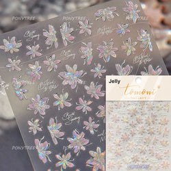 French Chic Blue Line Bowknot Fan Flower Leaves Butterfly Lace Frame Bell Shiny Self Adhesive Nail Art Stickers Manicure Decals (ONLINE ORDER ONLY)