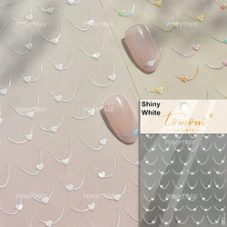 Line Love Heart Arc French Romantic Curve Punk Attitudinal Hollow Geometric Figure Adhesive Nail Art Stickers Manicure Decals (Online Order Only)