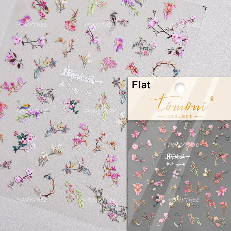 Yunjin Brocade Shawl Tassel Pendant Traditional Chinese Costumes and Ornaments Self Adhesive Nail Art Stickers Manicure Decals (ONLINE ORDER ONLY)