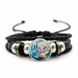 Demon Slayer Bracelet: Tanjiro & Nezuko Leather Charm (ONLINE ORDER ONLY)