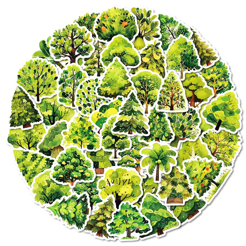 Green Plant Stickers 10/30/50pcs Waterproof Decals for DIY, Fridge, Skateboard, Notebook (ONLINE ORDER ONLY)