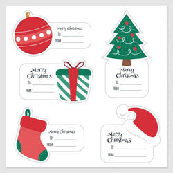 10pcs-50pcs Christmas Stickers Self-adhesive Seal Labels Christmas Tree Multi-use Merry Christmas Sticker Party Decoration (ONLINE ORDER ONLY)