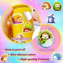 10/30/50PCS Cute Cartoon Hedgehog PVC Sticker Aesthetic Children's Decoration Scrapbooking Stationery School Supplies for Kids (ONLINE ORDER ONLY)