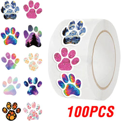 100-500pcs Creative Dog Paw Stickers Children Learning Reward Stationery Sticker Fashion Office School Decoration Seal Stickers (ONLINE ORDER ONLY)