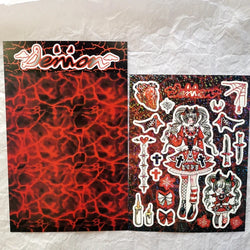 New Ins Cute Devil Bunny Girl Stickers Diary Scrapbooking DIY Album Decoration Sticker Aesthetic Personalized Kawaii Stationery (ONLINE ORDER ONLY)