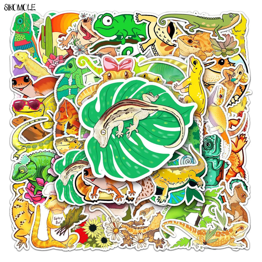Cartoon Lizard Stickers Pack for Kids DIY Toys Skateboard Laptop Phone Decals (Online Order Only)