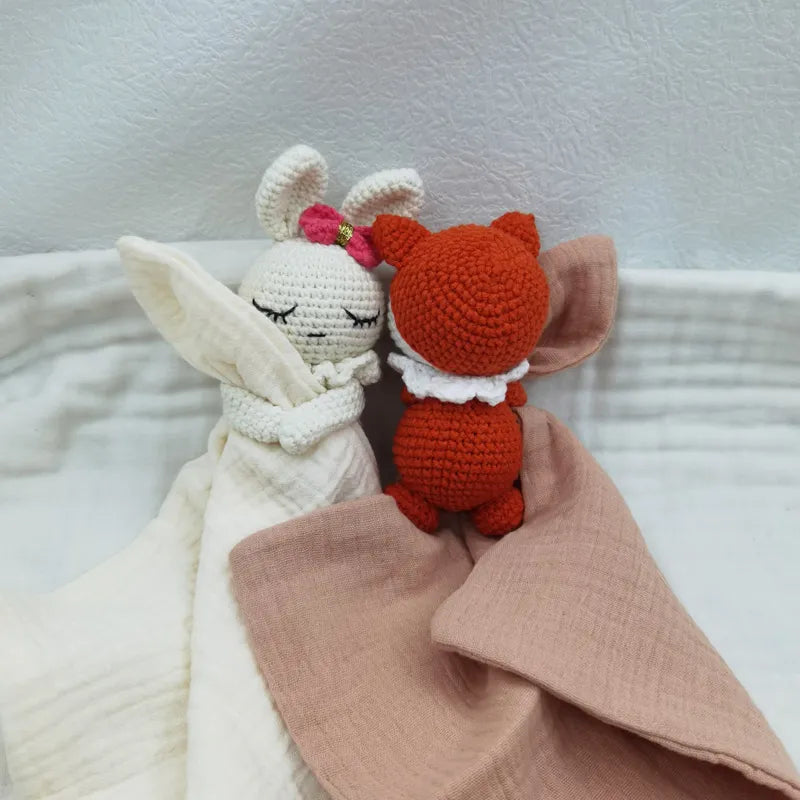 Baby Bib with Sleeping Animals Rattle (ONLINE ORDER ONLY)