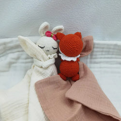 Baby Bib with Sleeping Animals Rattle (ONLINE ORDER ONLY)