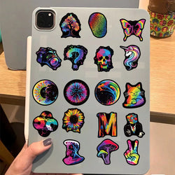 10/30/50PCS Black Edged Rainbow PVC Sticker Aesthetic Children's Decoration Scrapbooking Stationery School Supplies for Kids (ONLINE ORDER ONLY)
