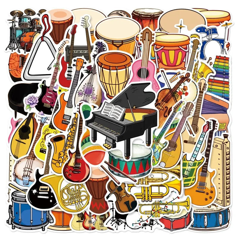 Cartoon Musical Instruments Sticker Packs (ONLINE ORDER ONLY)