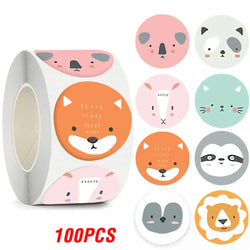 100-500pcs Cute Sticker for Kids Animals Face Reward Sticker for Classroom Teacher Supplies Motivational Scrapbooking (ONLINE ORDER ONLY)